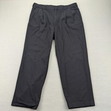 Vtg Brooks Brothers Dress Pants Mens Black Wool Brooksease Pleated Cuffed USA