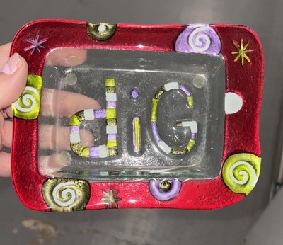 Lori Siebert Silvestri Demdaco DIG IN Plate Only Fusion Line Handmade Fused Glas