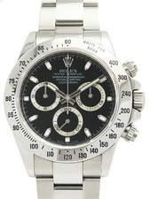 ROLEX Cosmograph Daytona 116520 40mm Black Dial Stainless Steel Box Card #T008