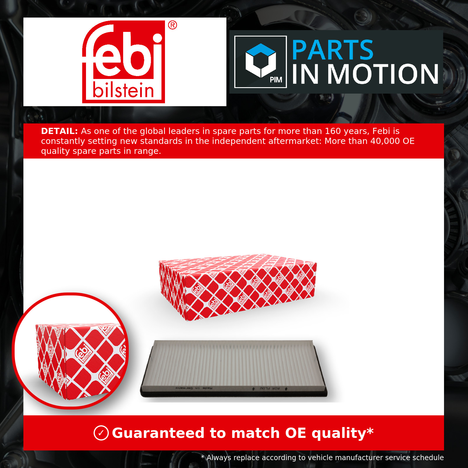 Pollen / Cabin Filter 44616 Febi 20746873 21130158 70326723 85107862 Quality New