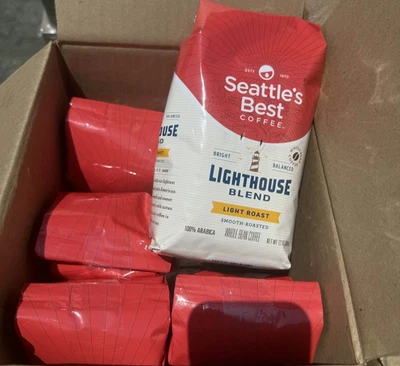SEATTLE'S BEST Seattles Best Lighthouse Blend Light Roast Whole Bean Coffee 6 pack check BB
