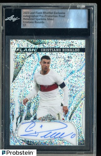 2023 Leaf Flash Proof Metalized Sparkles Silver Cristiano Ronaldo AUTO 1/1
