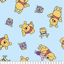 Disney Winnie the Pooh Blue Fleece Fabric - 60" Wide - Sold by The Yard & Bolt