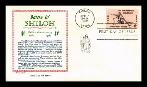 DR JIM STAMPS US COVER BATTLE OF SHILOH CIVIL WAR CENTENNIAL FDC KHOL KRAFT