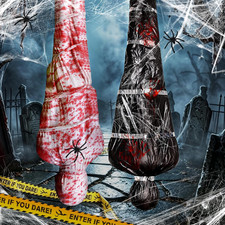 Halloween Decorations Bloody Body Bags Outdoor, Hanging Corpse Props 2 Packs 6Ft