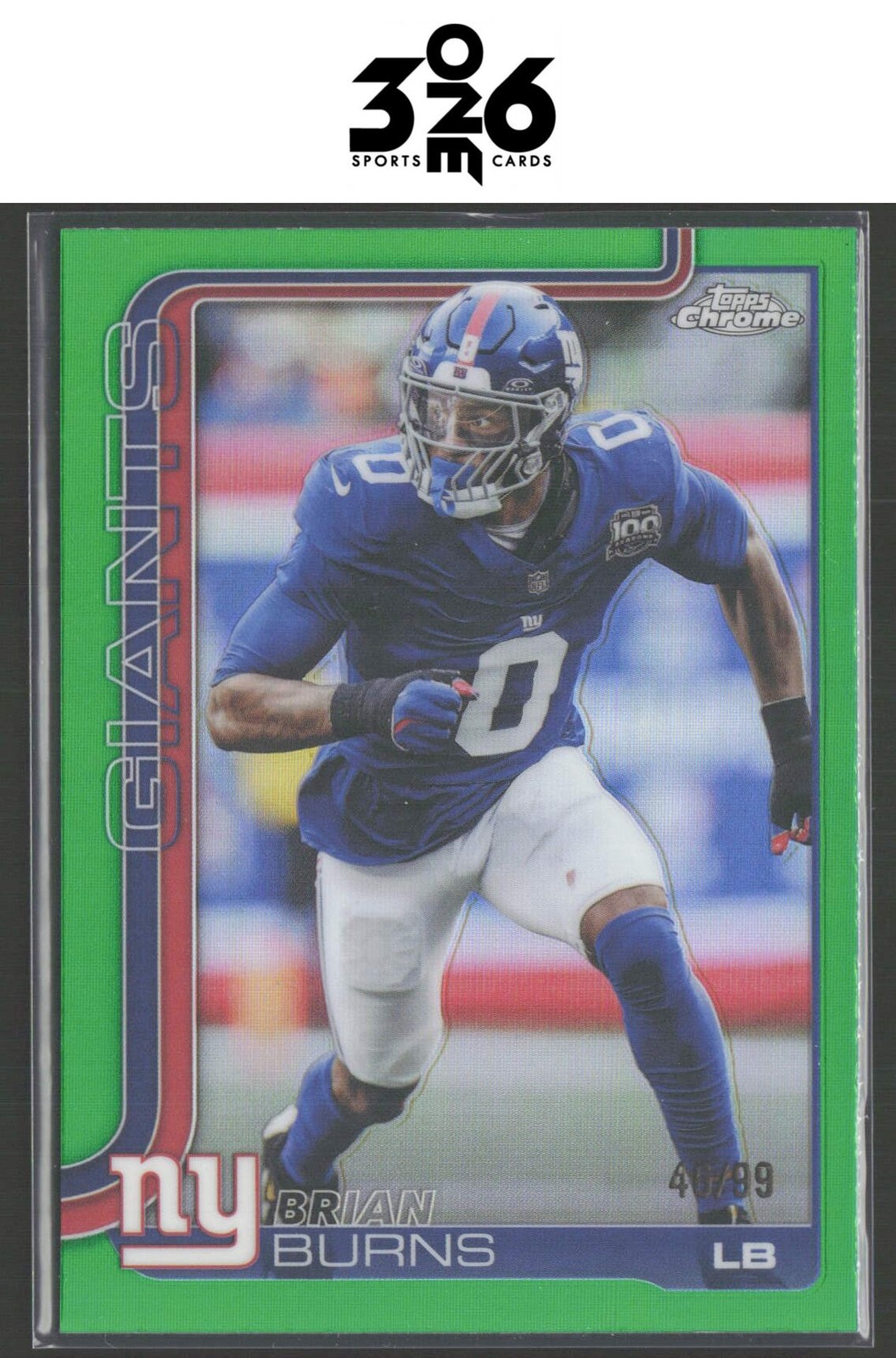 Brian Burns 2025 Topps Chrome Green Refractor #234 #/99