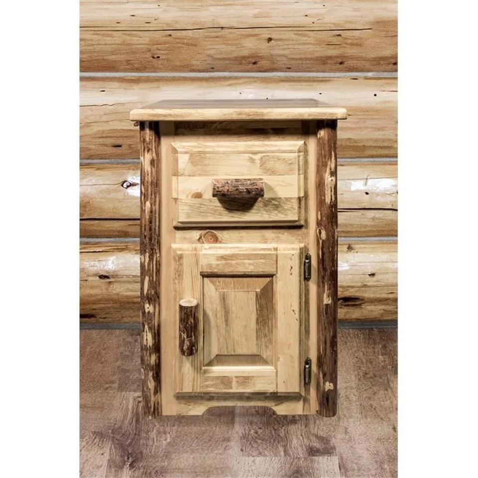 Montana Woodworks Glacier Country Solid Wood End Table with Drawer in Brown - Image 2 of 4