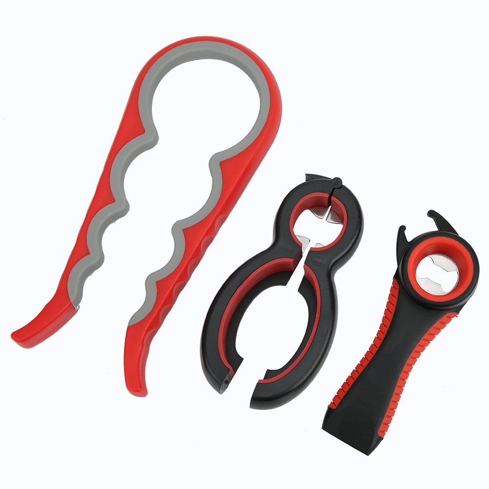 3Pcs/Set Multifunction Stainless Steel Manual Can Tin Bottle Opener Kit Kitchen