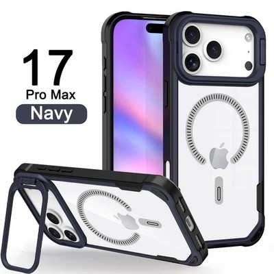 Für iPhone 17 Pro Max 16 15 14 13 12 Acryl Magnet Schutzhülle mit Ständer Cover