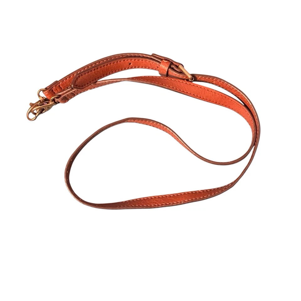 Fossil Handbag Strap Replacement Brown Leather Gold Toned/Brass Hardware - Image 2 of 4