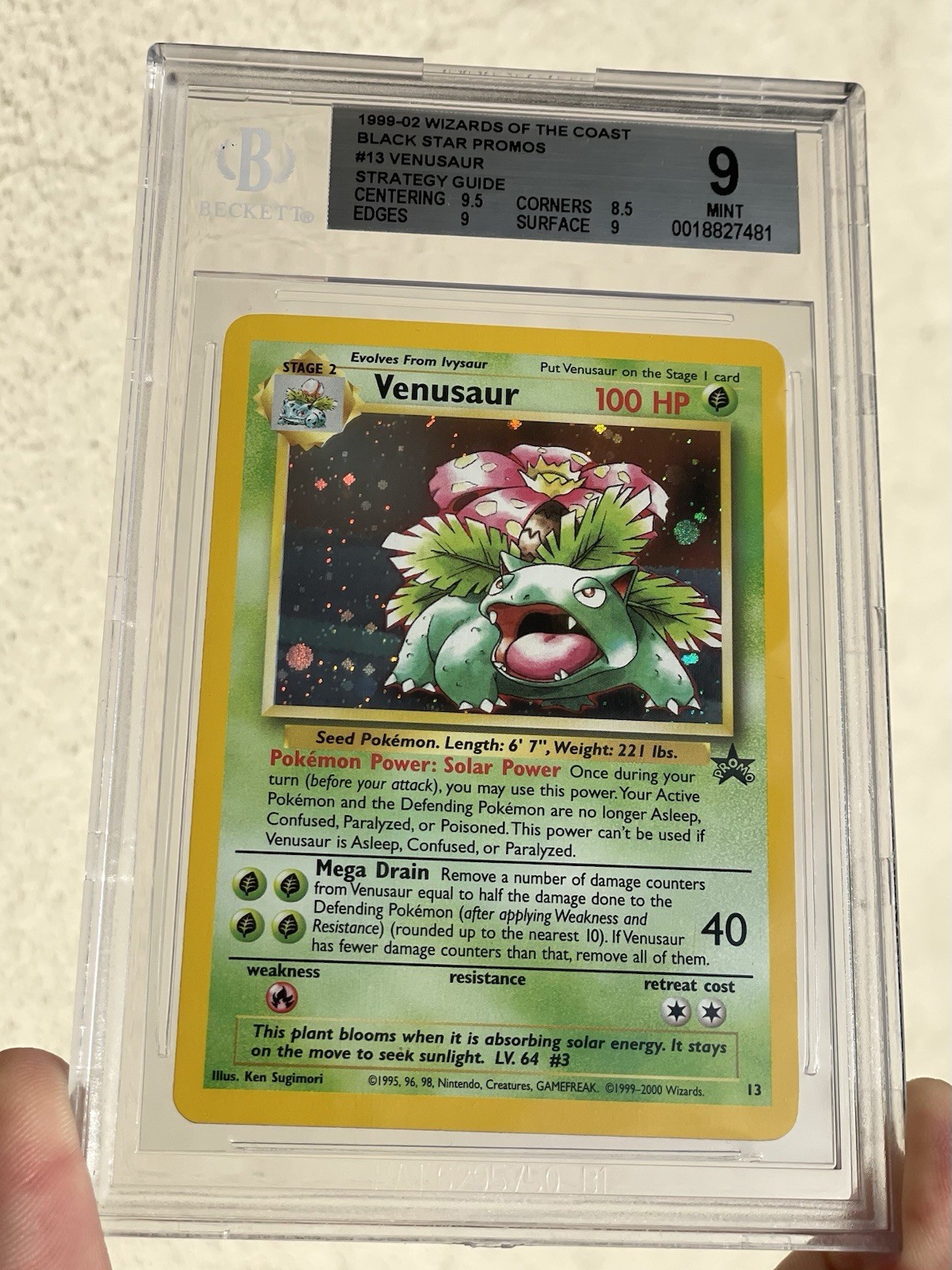 2000 Pokémon Venusaur Holo 13/53 BGS 9 WOTC Black Star Promo - Strategy Guide