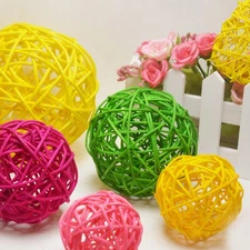 15 Pcs Wicker Balls for Decorating Natural Decorative Sphere Rattan