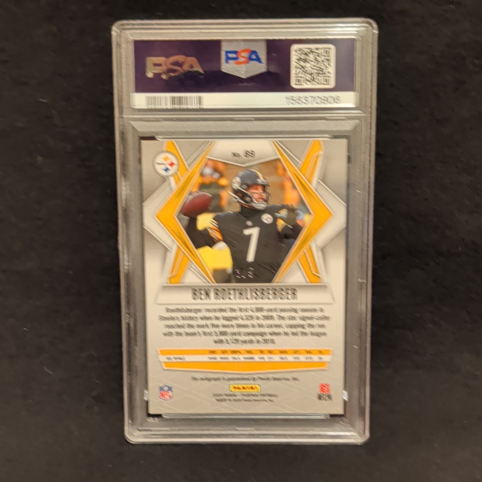 Ben Roethlisberger Panini 2025 Phoenix Seismic Auto /5 #89 Steelers PSA 9 SSP view 2