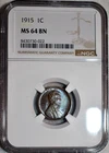 NGC MS-64 BN 1915-P Lincoln Cent, Razor-Sharp & Attractively Toned!