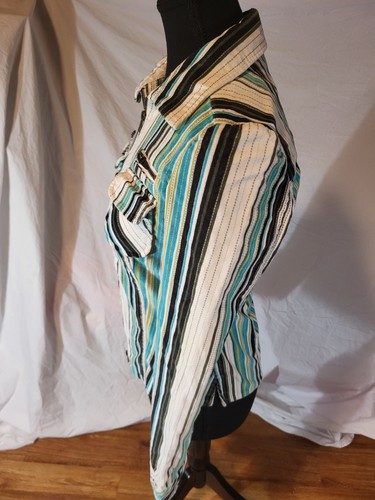 Vtge Y2K Wet Seal Full Zip Striped Corduroy Light Weight Jacket Size M - Picture 4 of 7