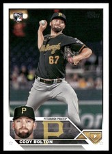 Cody Bolton Rookie 2023 Topps Update Pittsburgh Pirates #US223