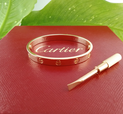 CARTIER LOVE CLASSIC BRACELET 18K ROSE GOLD W/BOX & CERTIFICATE