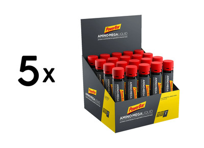 5 x Powerbar Amino Mega Liquid Ampoules (20x25ml) Unflavoured (92,00 EUR/L)
