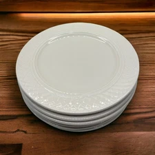 6x Homer Laughlin China GOTHIC White 8.125" Dinner/Salad Plates
