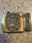 ORIGINAL WWII WW2 US Army Solid Brass Eagle Military Enlisted Man Belt Buckle