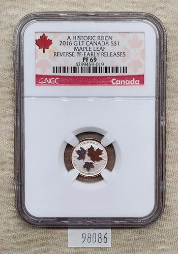 WPCoins ~ 2016 Gilt Canada $1 Maple Lif NGC PF69