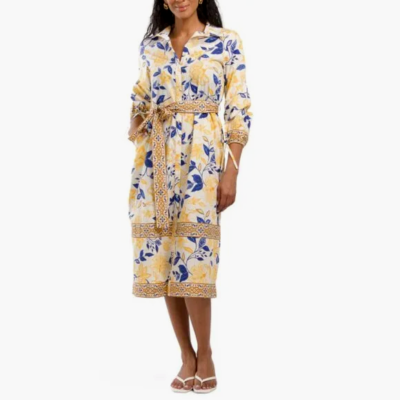 flora natural contrast knit midi dress Farm Rio-Dresses Hilo Stripes Sand-Dresses