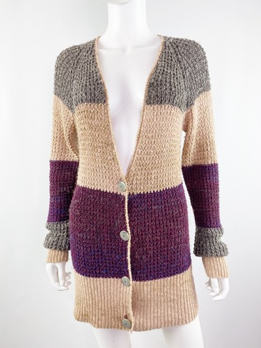 Free People Colorblock Cardigan Size S V-Neck Button Up Long Sleeve Sweater - 第 1/8 張圖片
