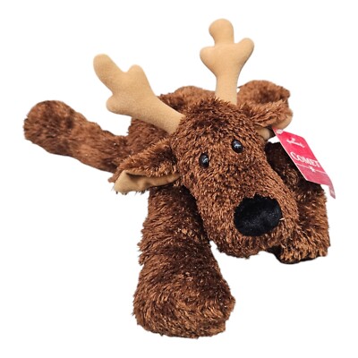 Hallmark Brown Christmas Moose Plush Sparkle 15'' Red Bell Collar Stuffed Animal