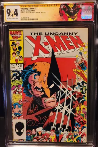 UNCANNY X-MEN #211 - 11/86 - SIGNATURE "SNIKT" SKETCH BY CHRIS CLAREMONT CGC 9.4