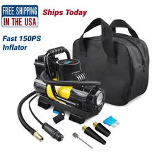 150 PSI Car Tire Inflator Portable Air Compressor Auto Shut Off LED