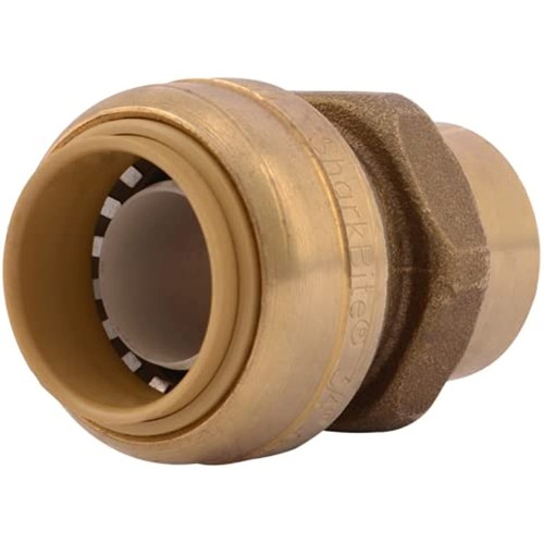 SharkBite 3/4 x 1/2 Inch FNPT Adapter, Push To Connect Brass Plumbing Fitting,