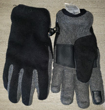 GAP KIDS winter GLOVES size medium BLACK GRAY non slip palms WARM
