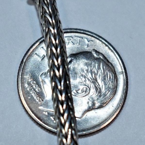 Solid Sterling Silver 925 Wheat Link Toggle Clasp… - image 11