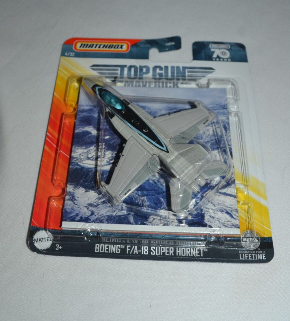 Matchbox Skybusters Toy Metal Plane - Top Gun: Maverick - BOEING F/A-18  SUPER HORNET HANGMAN (GVW39) 