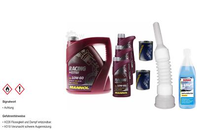 7L MANNOL Motoröl SAE 10W-60 RACING+ESTER inkl. Additiv Auslaufschlauch