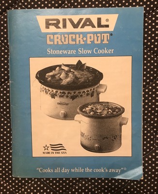 Rival Crock Pot Stoneware Slow Cooker Cook Book Tips 1996 Adapting Recipe Manual Ebay
