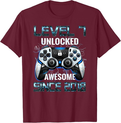 Birthday Boy 7 Time to Level Up 7th Birthday Boy Gamer T-Shirt Hoodie - Picture 17 of 17
