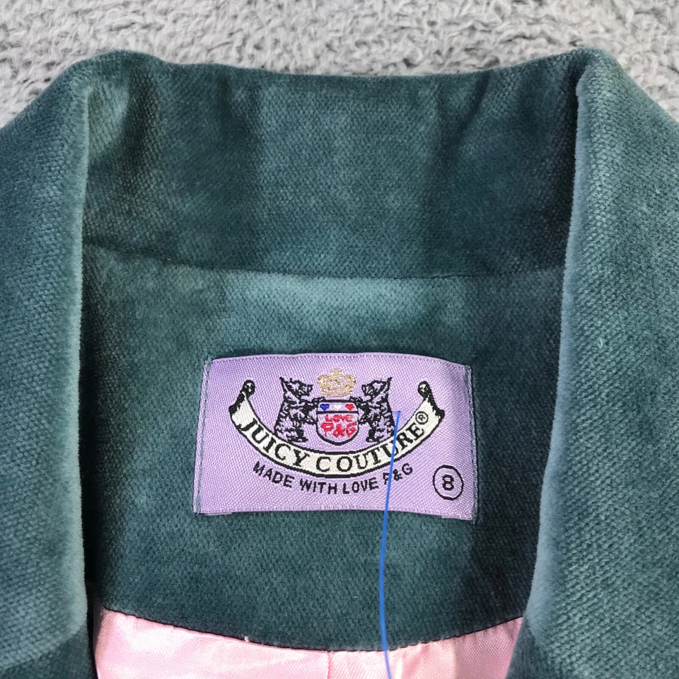 Blazer Juicy Couture para mujer 8 chaqueta de terciopelo diseño romántico victoriano encaje Foto 4 de 4