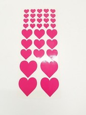2 Sheets x 33 pcs Heart Adhesive Sticker Craft Decal Sheet 18 colors to choose 