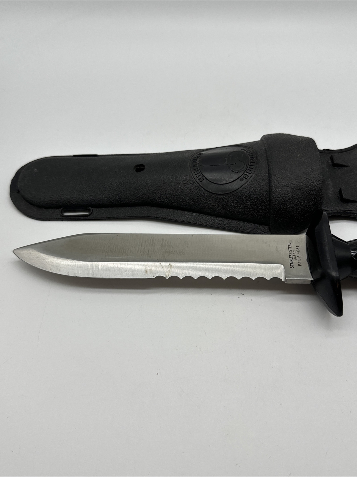 Vintage US Divers Aqua Lung Stainless Steel SCUBA Dive Knife & Sheath JAPAN