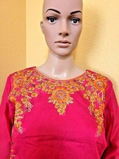 Ready made Chanderi silk churidar salwar kameez embroidery work. Bust 40 inch