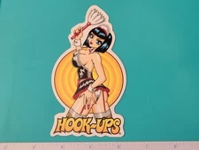 VTG 90's HOOK UPS SEXY MAID ANIME GIRL PANTIES BRA NOS SKATEBOARD DECK STICKER !