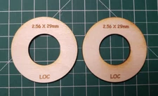 2.56" X 29mm Centering Ring Set For LOC model rocket Tubes