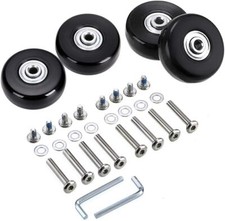 50mm x 18mm Set of 4 Luggage Suitcase Replacement Wheels Rubber Swivel ...