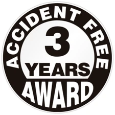 Accident Free 3 Years Award Bumper Sticker Military Vinyl Soldier Decal 5"