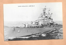 U.S.S. WILLIS A. LEE DL-4  ARNOLD ART STORE  NAVAL POSTCARD