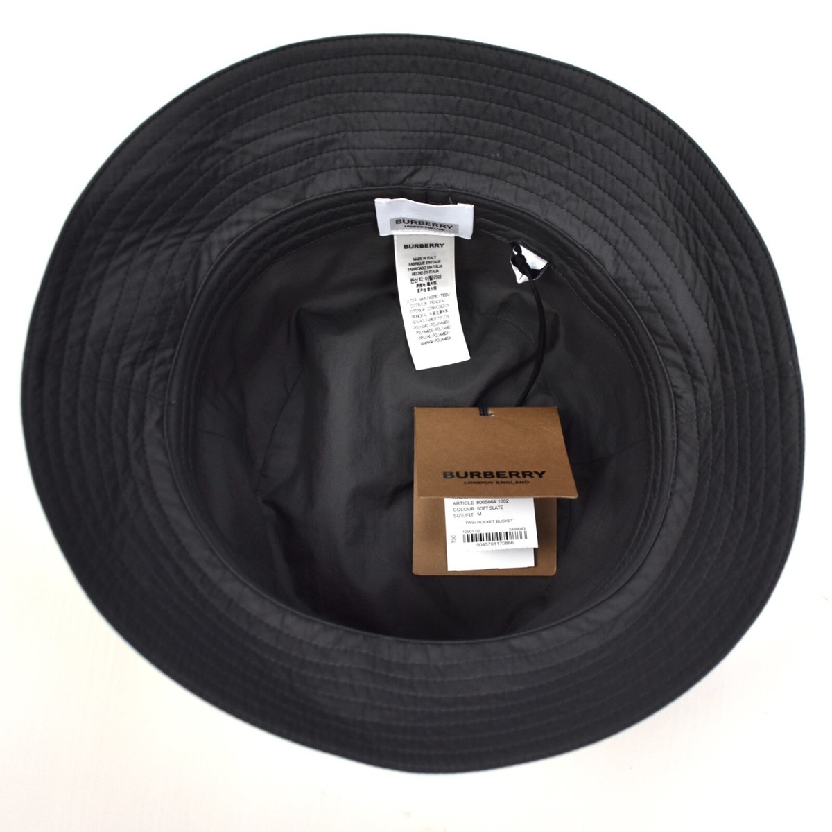 Burberry★素敵！Slate Gray Twin Pocket Logo Bucket Hat Burberry☆素敵！Slate Gray Twin Pocket Logo Bucket Hat