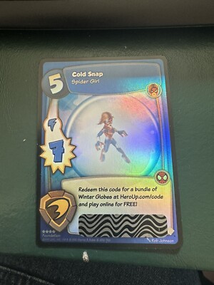 TCG-MARVEL SUPER HERO SQUAD - Cold Snap! Foil Spider Girl UR (4 star card) Loot