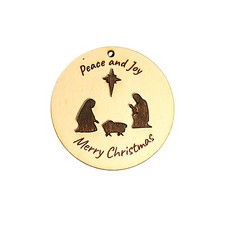 Engraved Wood Christmas Ornament - Peace and Joy