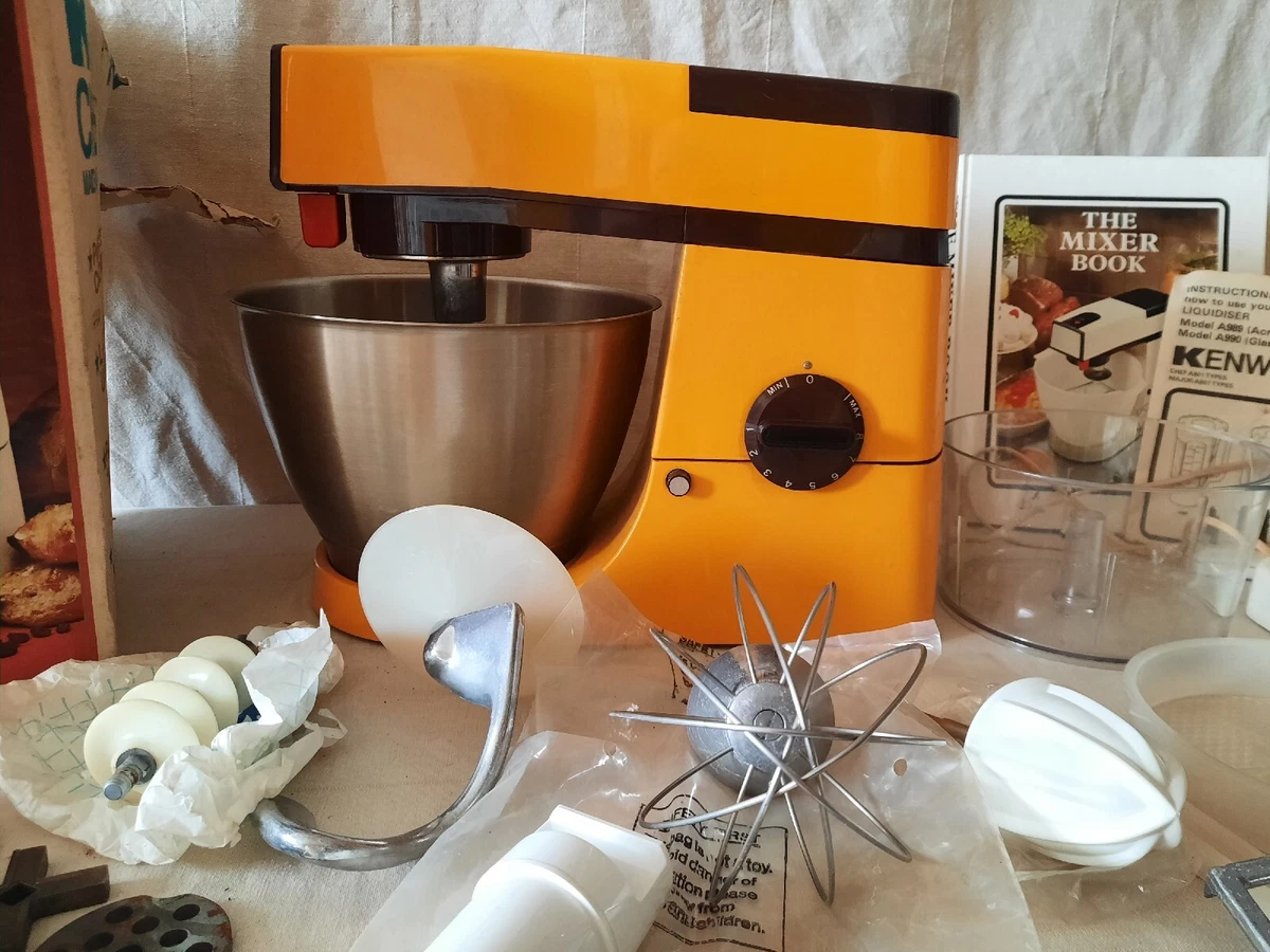 Kenwood Chef A901 Orange With Brown Trim Accessories Box Prop Grinder  Juicer 70s